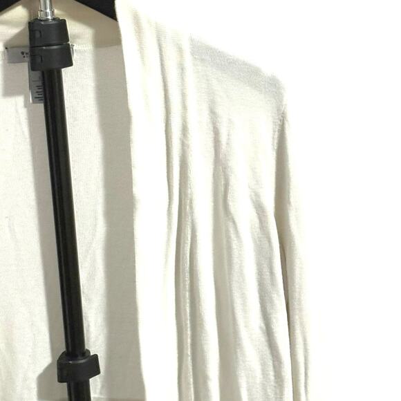 WHBM Cardigan - White with Gold Button Detail - Size Large - Medium-Long Length - Picture 7 of 9